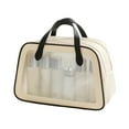 thumbnail image 2 of Travel Toiletry Bag, Organizer, Hanging Cosmetic Bag, Easy Clean Plastic Material, for Travel Accessories, Full Sized Toiletries, Shampoo Storage, White, by FAJHHA, 2 of 8