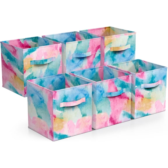 Sorbus Fabric Storage Bins 11" Foldable Cubes With Handles For Pantry, Cubbies, Toy And Closet Shelving Organization - 6Pk