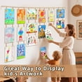 thumbnail image 4 of Triani 1Pcs Kids Artwork Display Wall Decor Hanging Photo Display with 48 Clips and 10 ft Wire and 2 Wall Sticker Wall Hanging Room Bedroom Decor, 4 of 7