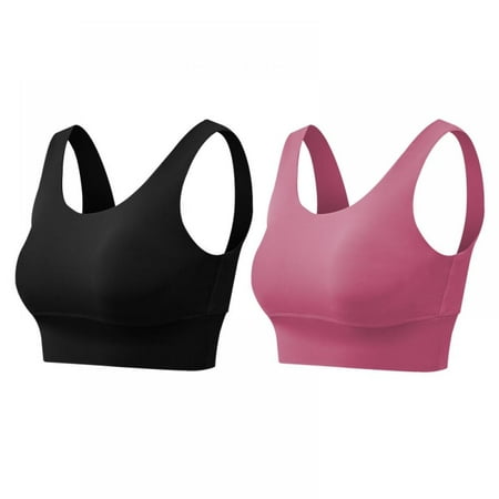 

Sports Bras for Women High Support Large Bust Plus Size - Wirefree Bra for Everyday Comfort Activewear Tops for Yoga Running Fitness Bra(2-Packs)
