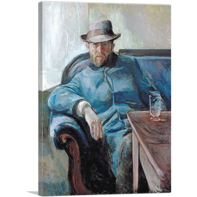 ARTCANVAS Hans Jaeger 1889 Canvas Art Print by Edvard Munch - Size: 12" x 8" (0.75" Deep)