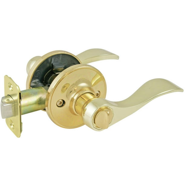 Ultra Hardware 44340 Polished Brass Wave Lever Ball Bed/Bath Door ...