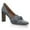 Dark Gray, variant on YDN Women Square Toe Slip on Loafers Knot High Chunky Heels Comfortable Daily Dress Prom Shoes Size 7 Black