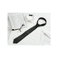 thumbnail image 5 of INSPIRE CHIC Men's Solid Color Narrow Stripes Necktie Graduation Suit Formal Ties Black, 5 of 5