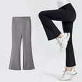 thumbnail image 2 of Coerni Teen Girl's Leggings High Waisted Flare Pants Yoga Bootcut Pants Solid Color Full Length Bell Bottoms Workout Dance Leggings, 2 of 5