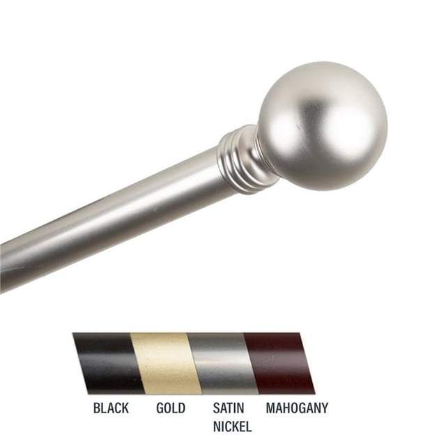 Central Design 100-01-485 Globus Tringle à Rideau 1 Po, 48-84 Po - Nickel Satiné