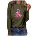 thumbnail image 2 of VKOYWKM Breast Cancer T-Shirts for Women Breast Cancer Awareness Tshirt Long Sleeve Pink Ribbon Graphic Tees Cancer Fight Crew Neck Sweatshirt Tee Tops, 2 of 4