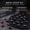 thumbnail image 3 of Crocon Black Tourmaline Gemstone Elder Futhark Alphabet Engraved Symbol Rune Stone 25 pcs Set for Feng Shui Chakra Balancing Reiki Healing Spiritual Metaphysical Size: 20-25 mm, 3 of 8