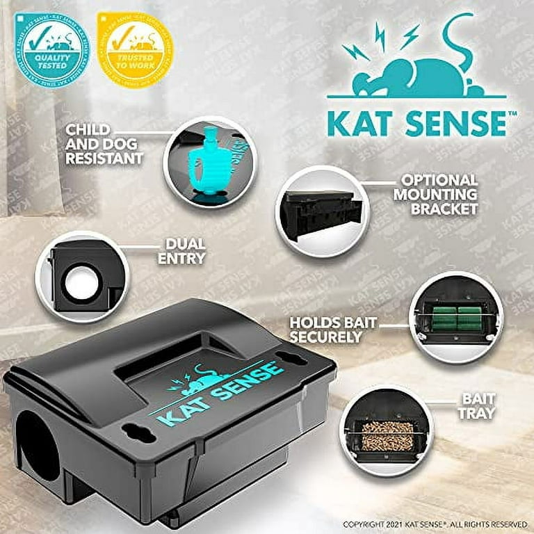 0 Kat Sense Mouse Bait Station, Rodent Box To Secure Mice Poison