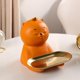 thumbnail image 1 of Bandeja de almacenamiento de estatua de gato BLESIY contenedor de monedas de Estatuilla de Animal de resina naranja, 1 of 8