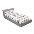 thumbnail image 3 of Ambesonne Colorful Fitted Sheet & Pillow Sham Set, Slogans, Full, Multicolor, 3 of 3