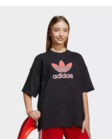 adidas Kids' Oversized Trefoil Tee size L 13-14 yrs