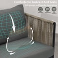 thumbnail image 6 of Miekor Furniture 4-Piece Rope Sofa Set with Thick Cushions and Toughened Glass Table, All-Weather Patio Furniture Set For 4 Person With Loveseat, Gray W5UAAE, 6 of 9