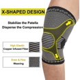 thumbnail image 2 of Manga de compresión con soporte para rodilla con infusión de cobre, compatible con dolor en las articulaciones, artritis, lesiones, menisco desgarrado, talla L, 1 par, 2 of 3
