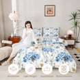thumbnail image 3 of Erosebridal Teens Chic Flowers Daisy Full Size Comforter Sets 3 Pieces,Girls Spring Garden Flying Butterflies Bedding Sets,Blue White,Breathable Home Decor, 3 of 6