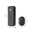thumbnail image 3 of COFEST Smart Video Doorbell Smart Wireless Remote Doorbell Intelligent Visual Doorbell PIR Motion Detection Home Intercom HD Night Vision Wifi Security Door Doorbell Black, 3 of 8