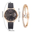 thumbnail image 3 of Kcodviy Ladies Watch Fashion Quartz Watch With Bracelet, Bracelet + Watches Women Gift Women'S Casual Quartz Leather Strap Watch Analog Wrist Watch Fashion Watch Leather Elegant Women Watches Ladies B, 3 of 4