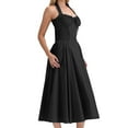thumbnail image 1 of Vestido largo informal de encaje ajustado para mujer: vestido midi fluido sin espalda para el verano, 1 of 5