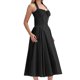 thumbnail image 1 of Vestido largo informal de encaje ajustado para mujer: vestido midi fluido sin espalda para el verano, 1 of 5
