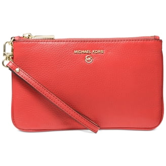 sh0ta ブレスレット レッド Mサイズ Michael Kors Women's Jet Set Wristlet, Pebbled Leather, Bright Red