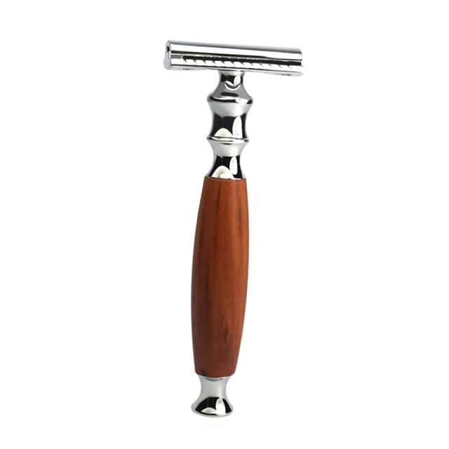 Langgg Rasoir de Sûreté à Double Tranchant Rasage Classique Rasoir Vintage pour Hommes Brun Foncé