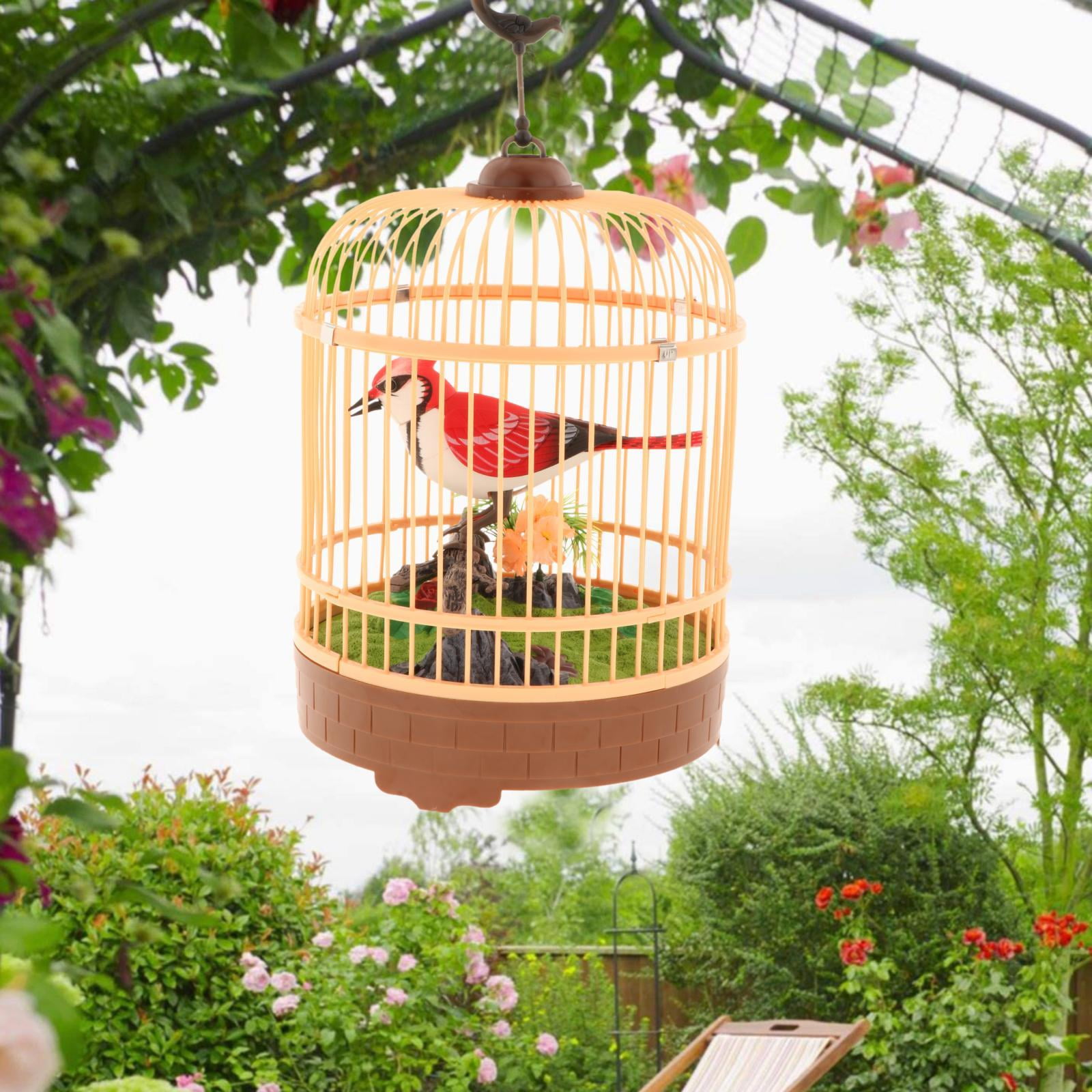 Details about   Beautiful Decoration Singing & Chirping Bird Cage Realistic Sounds & Movements 