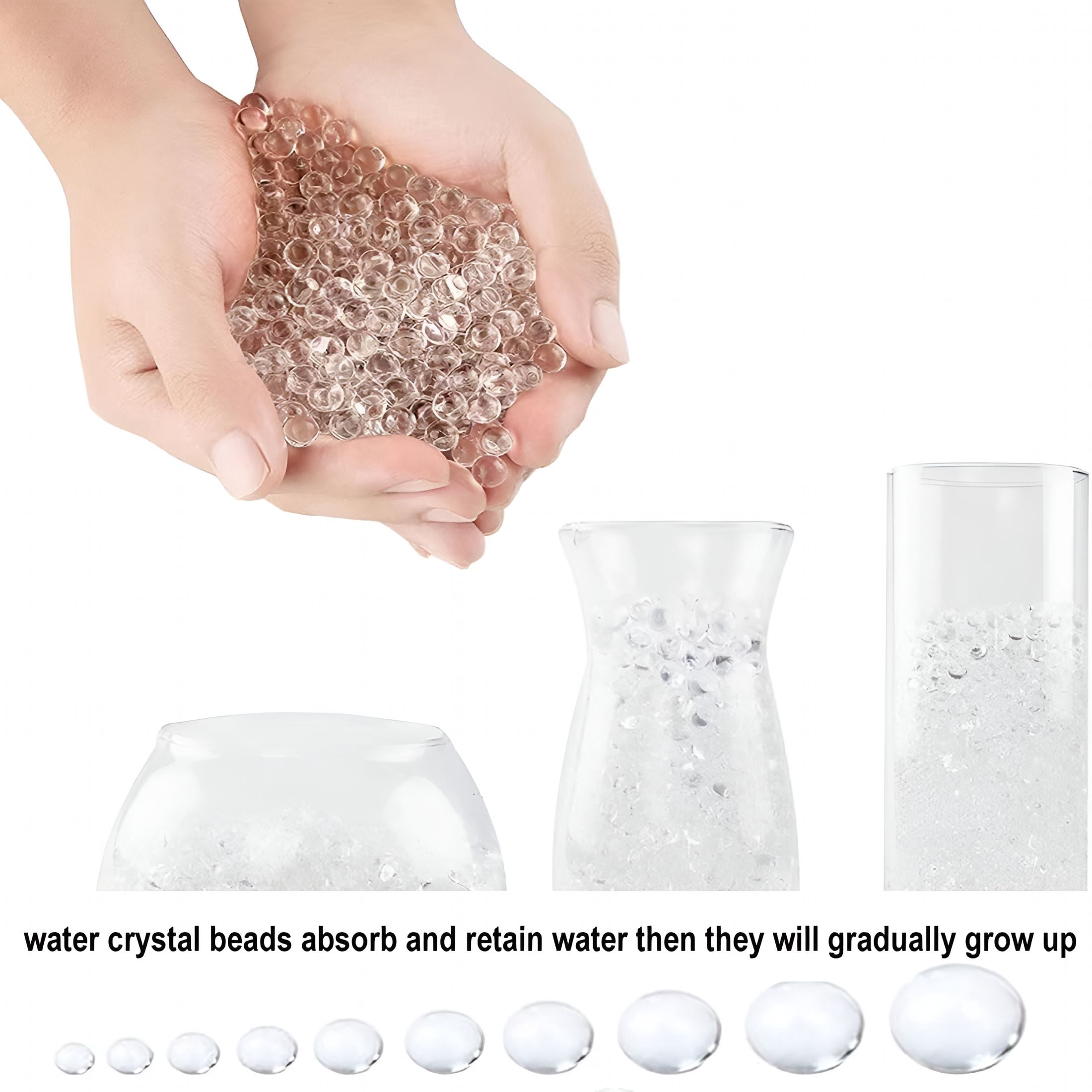 BESTSKY 200,000 Pcs Clear Water Gel Beads,Vase Filler Beads Water,Beads for Soilless Planting Floating Candles Wedding Centerpiece Decoration Floral Arrangement