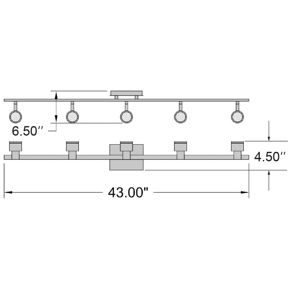Access Lighting 5 Light Adjustable LED Track in Brushed Steel Color