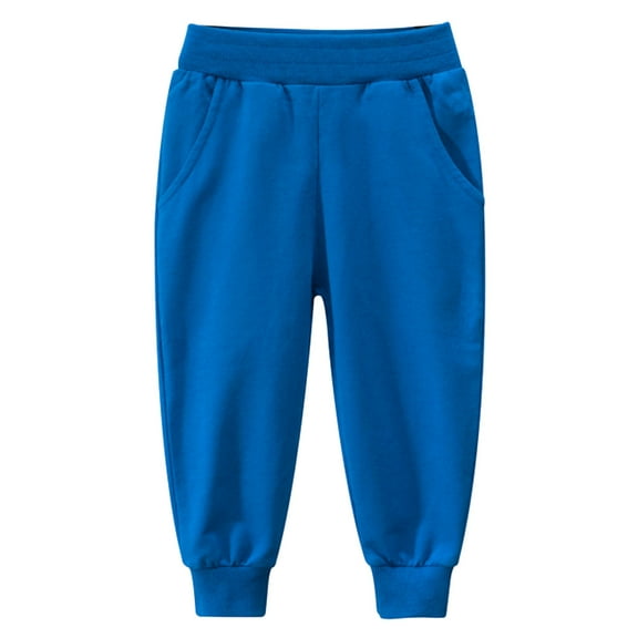 gvdentm Boys Dress Pants Toddlers Boys' Pull-On Pants Boys Active Jogger Sweatpants Basic Track Pants for Boys Blue,110