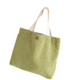 thumbnail image 4 of Práctica bolsa de compras de pana: bolsa de mano compacta y colorida para estudiantes, ideal para Verde claro, 4 of 8