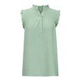 thumbnail image 6 of Tops for Women Casual Turtleneck Solid Color Sleeveless Vest Beach Blouse Tops Women's Summer Clothes, 6 of 7