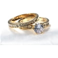 thumbnail image 4 of Gems Jewels 14K Yellow Gold Plated 2 Ct Round Cut White Diamond Wedding Engagement Bridal Ring Set For Women's 925 Sterling Silver -5, 4 of 4