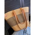 thumbnail image 5 of Nvzi Bolso de mano de paja, bolso de mano de gran capacidad, bolso de mano con asa superior, bolso de paja elegante de verano - 07, 5 of 5