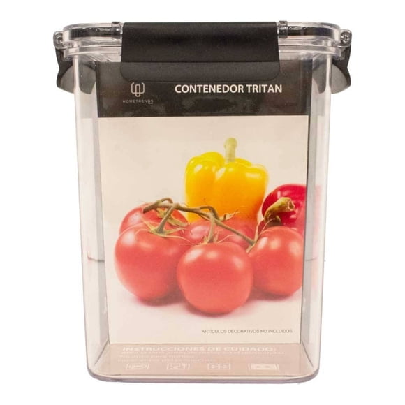 Contenedor Tritan Home Trends de Plástico Cuadrado 1.3 Litros