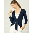 thumbnail image 3 of Cardigan Dobladillo Rizado RebeDe Punto Frente De CorbaPaMujeres Azul S, 3 of 6