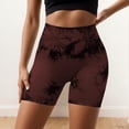 thumbnail image 2 of IWRICH Women's High Waist Workout Biker Shorts Gym Printed Seamless Cycling Scrunch Yoga Shorts Brown S, 2 of 7
