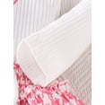 thumbnail image 5 of Toddler Girls Fall 2Pcs Outfit Long Sleeve High Neck Tops + Houndstooth Pattern Ruffled A-Line Skirt, 5 of 8