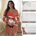 thumbnail image 6 of Yuyamidu Christmas Nightgowns for Adult Women Cute Reindeer Button Pajama Dress Size L Brown Nightgown Breastfeeding Shirt Long Sleeve Sleepwear with Pocket, 6 of 7