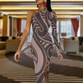 thumbnail image 4 of Hei matau traditional maori hook Half Dleeve Split Dress Women"s evening dress Summer women"s clothing, 4 of 6