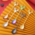 thumbnail image 3 of (Christmas supplies)Fun Dessert Spoon Teaspoons Coffee Spoons Creative New Fawn Black Long-handled Multifunction Taste Christmas, 3 of 13