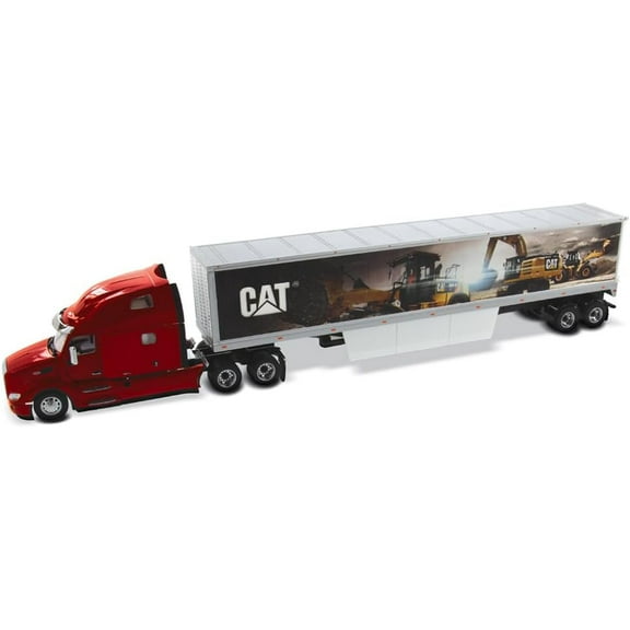 1:50 Peterbilt 579 Ultraloft Tractor with Cat Mural Trailers - Diecast Masters 85665 Transport Seriees