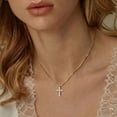 thumbnail image 2 of APSVO 18K Gold Plated Cross Necklaces for Women CZ Cross Pendant Chain Catholic Religious Christian First Communion Birthday Easter Basket Stuffers Jewelry Gifts Teen Adults Age Ideas, 2 of 6