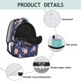 thumbnail image 4 of Pioneer Flower Floral Print Pattern Backpack for School, Cute School Bag with Adjustable Shoulder Straps and Padded Back, 15.3"x11"x7.1", 4 of 5