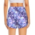 thumbnail image 2 of Lsque flower crystal Skull Printed Women's Running Shorts with Liner Pockets,Elastic Quick Dry Workout Athletic Gym Yoga Shorts,Womens High Waist Shorts-Large, 2 of 9