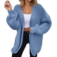 thumbnail image 2 of Cardigan Sweaters for Women Fall Winter Long Sleeve Open Front Knit Cardigans Sweater Coats Outerwear, 2 of 6