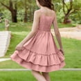 thumbnail image 4 of Diufon Dresses for Girls Spaghetti Strap Flowy Ruffled Layered Sundress Summer Cute Graduation Bridesmaid Dress, 4 of 9