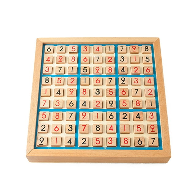 Sudoku Juego de mesa Sudoku de madera con cajón, tablero de ajedrez de 81 cuadrículas, rompecabezas CACAGOO Sudoku