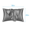 thumbnail image 2 of Un par de fundas de almohada Satén de seda para el hogar Suave para el cabello y la piel Funda de al CACAGOO Gris/20in * 30in, 2 of 7