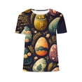 thumbnail image 5 of Warop Chemise Décontractée à Imprimé de Pâques pour Femme, Haut à Manches Courtes à Col Rond à Enfiler pour le Quotidien, 5 of 5