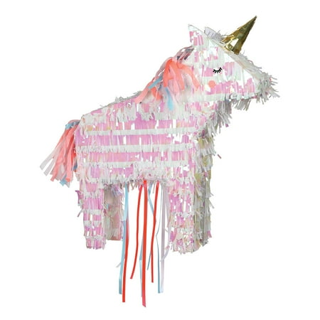 Meri Meri Unicorn Pinata, Iridescent & Pink, 16.5in x 18in